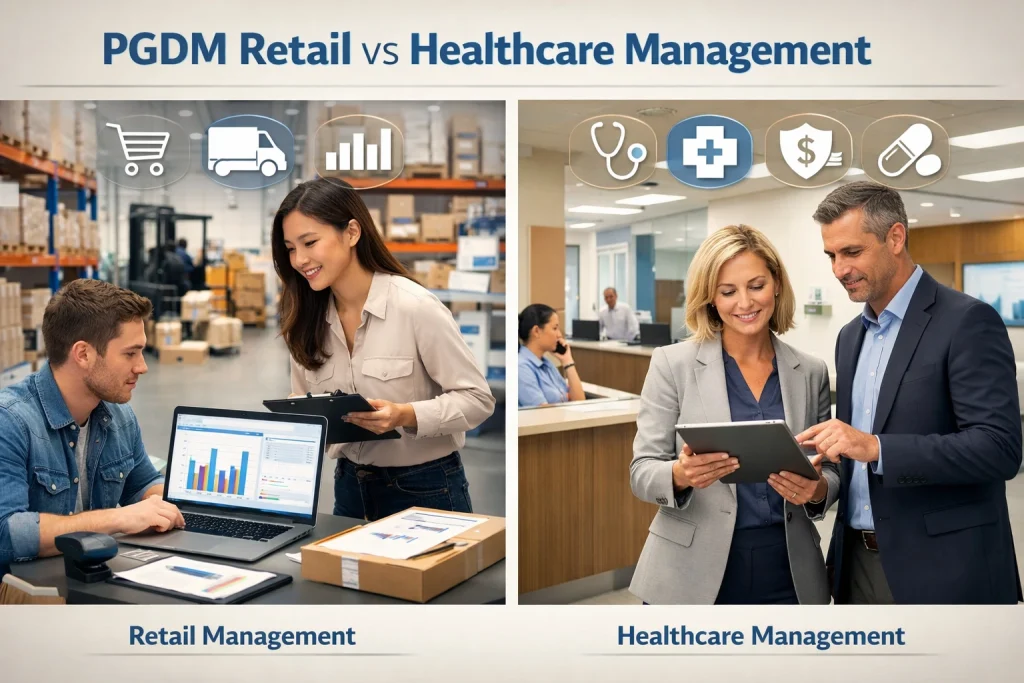 PGDM Retail Management vs Healthcare Management career comparison