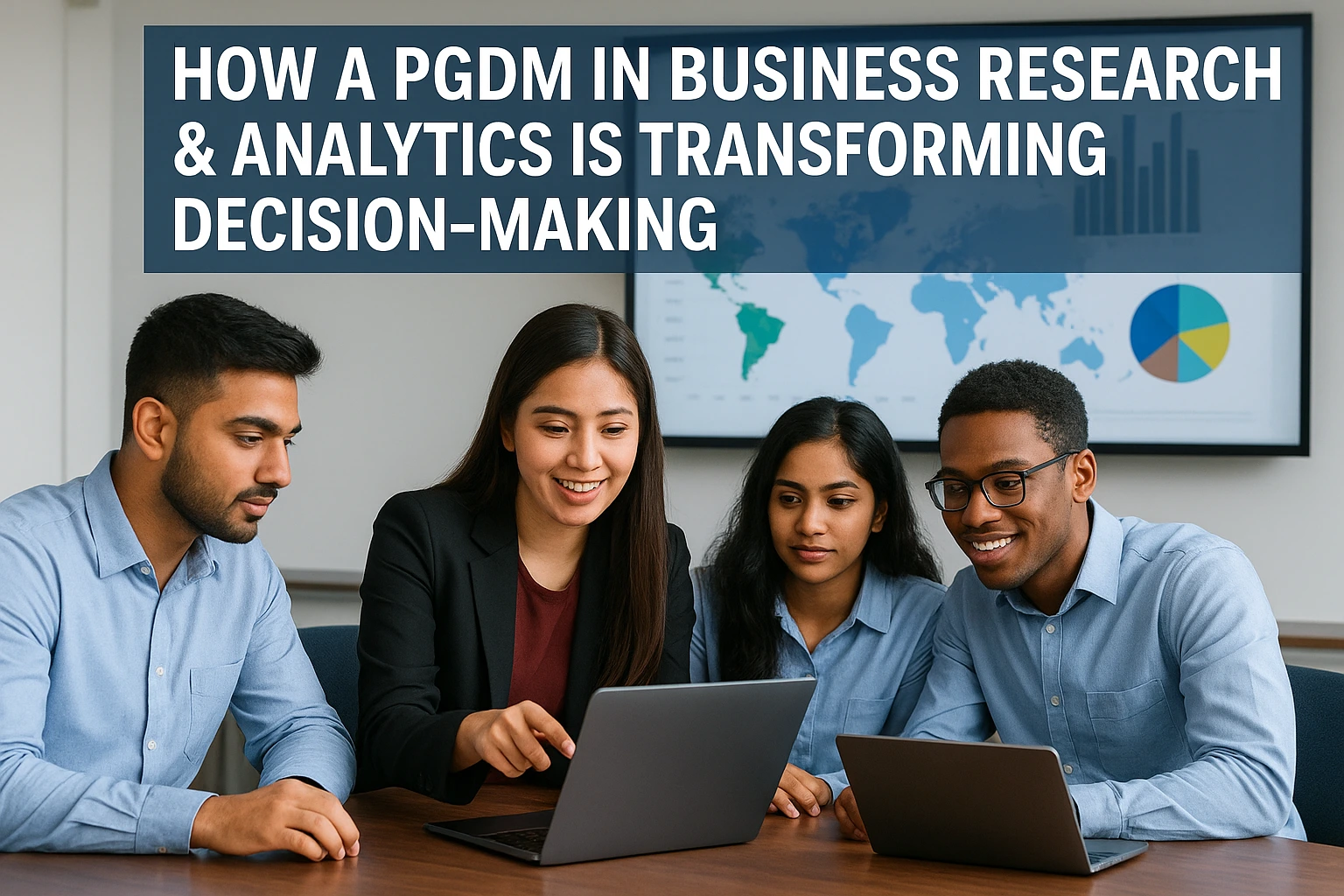 PGDM students using data analytics tools for business decision-making