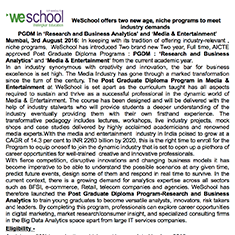 WeSchool offers two new age, niche programs to meet industry demands
