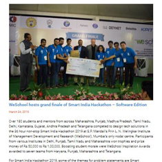 WeSchool hosts grand finale of Smart India Hackathon - Software Edition