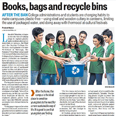 Books, bags and recycle bins