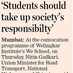 ‘Students should take up society’s responsibility’