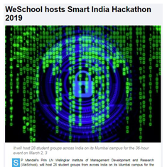 WeSchool hosts Smart India Hackathon 2019