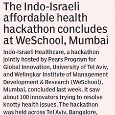 The Indo-Israeli affordable health hackathon concludes at WeSchool, Mumbai