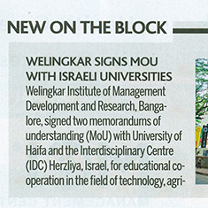 Welingkar signs MOU with Israeli Universities 