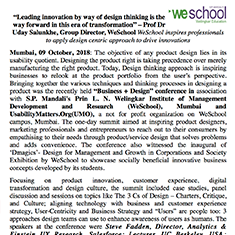 “Leading innovation by way of design thinking is the way forward in this era of transformation” – Prof Dr Uday Salunkhe, Group Director, WeSchool