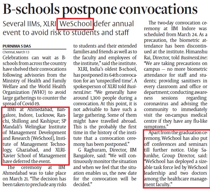 b-schools postpone convocation