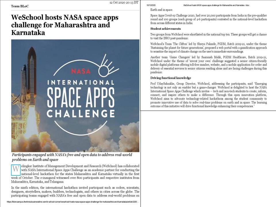 WeSchool hosts NASA App Challenge