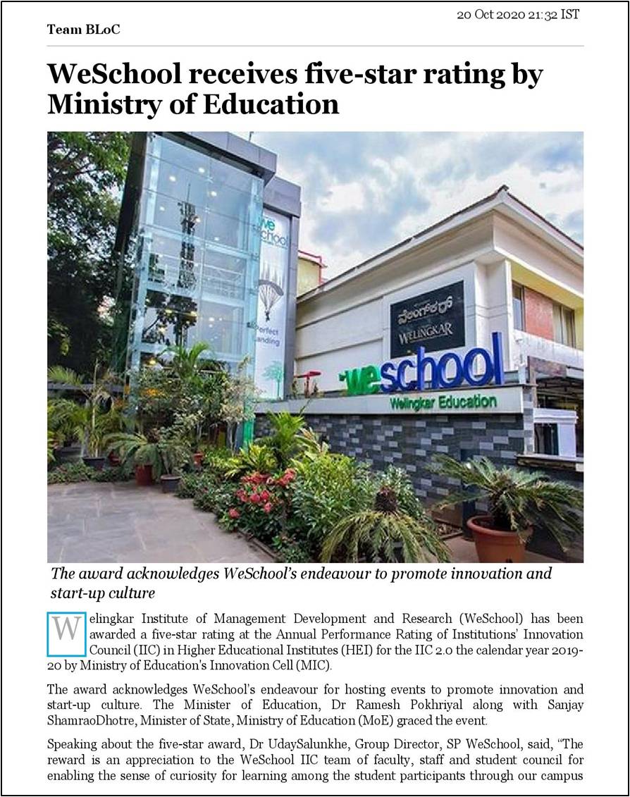 WeSchool receives five star rating by ministry of education